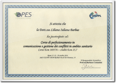 Corso di perfezionamento in comunicazione e gestione dei conflitti in ambito sanitario